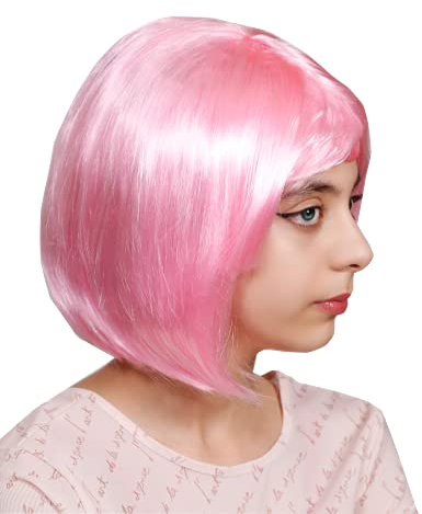 Bob Perücke Cabaret Pagenkopf Pagen Charleston Perücken für Karneval/Fasching & Motto Party (Rosa)