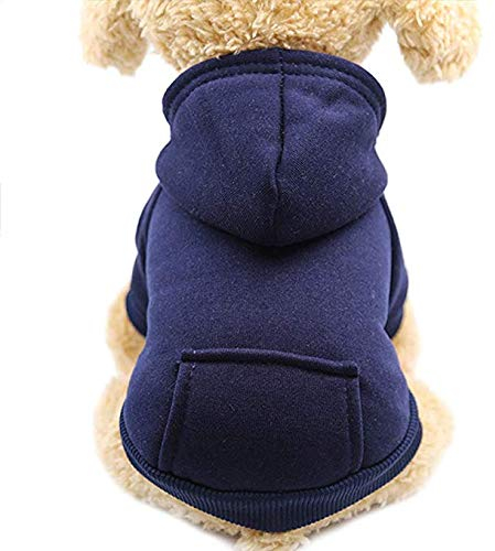 Idepet Hunde-Kapuzenpullover, Baumwolle Hundemantel Warme Jacke für Kleine Mittelgroße Hundewelpen Teddy Chihuahua