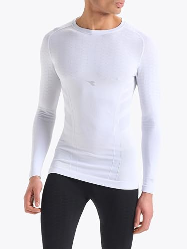 Diadora LS T-Shirt ACT - Herren SKI- & SPORTUNTERWÄSCHE - Hidden Power Active - Größe L/XL (Optical White)