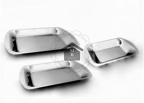 MR CASALINGHI Tris Piatti da Portata Acciaio Inox 18/10 Rettangolare cm. 35-40 - 45