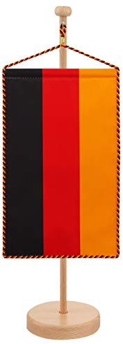 Vispronet Tischbanner Deutschland Set, Fahne & Ständer, Kordel-Rand (Holz, Höhe 44 cm)