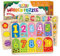 Woody Treasures Wooden Puzzles - 3-Piece Set Educational Toys for Toddlers 3 Years & Up - ABC Puzzle Includes Alphabet, Numbers & Shapes - Colourful and Fun Toys for Boys & Girls