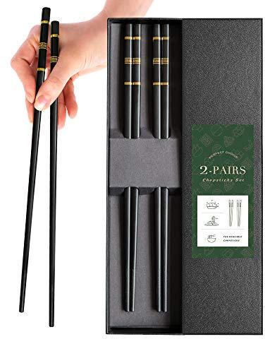 YUNDUOJIA Glass Fiber Chopsticks-Reusable Japanese-style, Chinese-style and Korean-style Chopsticks, Dishwasher-safe, （2 Pairs Gift Set）