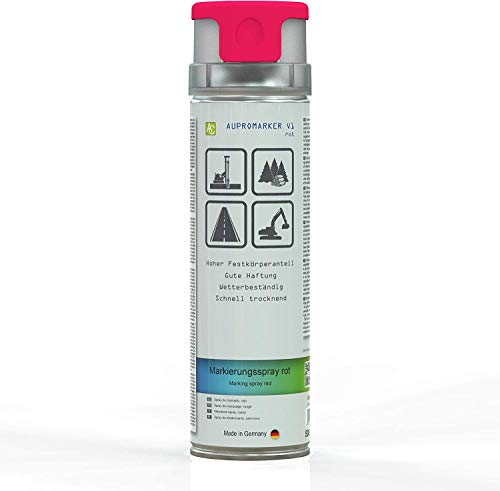 AUPROTEC Markierungsspray AUPROMARKER V1 rot Speziallack schnelltrocknend Markierungsfarbe Signal Farbe Lackspray 12x 500ml