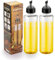E-COSMOS Lot de 2 distributeurs d'huile en plastique de 1000 ml pour huile d'olive, vinaigre, boissons liquides pour la cuisine avec couvercle hermétique