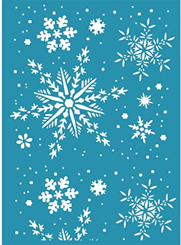 HDBD Siebdruck Weihnachten Schneeflocken Selbstklebende Siebdruck Schablone Mesh Transfers