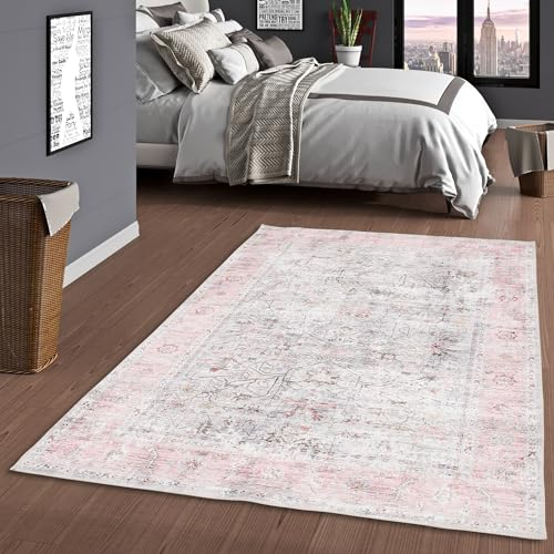 Pergamon Finesse - Tapis de Design Vintage - Orient Bordure Rose Crème - 6 Tailles