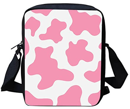Kuiaobaty Frauen Crossbody Tasche Kleine Messenger Bag für Mädchen Teenager Handytasche Frauen mit Gurt Umhängetasche, Kuhmuster
