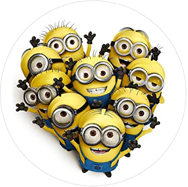 Tortenaufleger Minions Herz, rund 20cm Fondantpapier PREMIUM