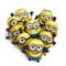 Tortenaufleger Minions Herz, rund 20cm Fondantpapier PREMIUM