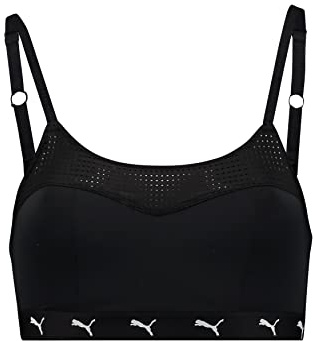 PUMA Women's Padded Sproty Top Sports Bra, Black, M
