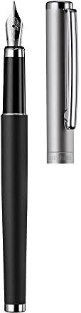 Otto Hutt design 01 Füllfederhalter 068-11446 – Füller mit hochwertiger Beschichtung und glänzender Oberfläche in der Farbe Schwarz – Federstärke B