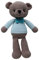 Häkeltier Teddy Bär Anton Häkelteddy mit Fliege braun/blau Baumwolle