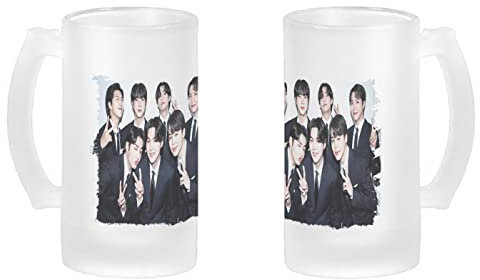 JARRA CERVEZA CRISTAL BTS grupo gala fan meeting japon cantantes esmerilada esmerilado 500ml.