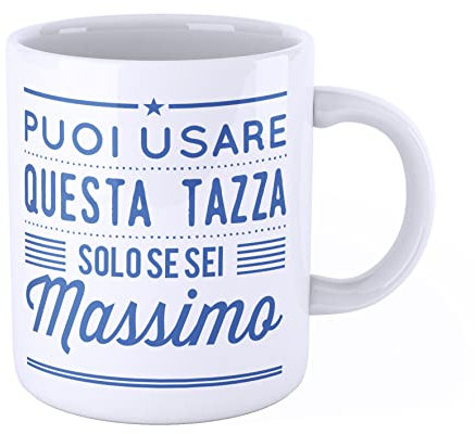 New Indastria Tazza Mug personalizzata con nome Massimo Puoi usare questa tazza solo se sei Massimo - Tazza per colazione o per arredare