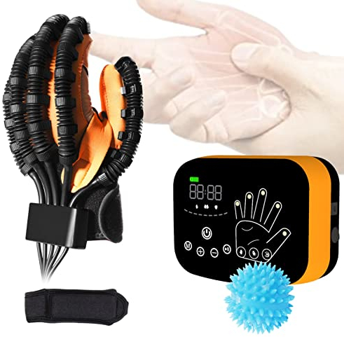 MZU Aktualisierter Rehabilitations-Roboterhandschuh für Fingerbehandlung, Finger-Reha-Handschuhe für Schlaganfall-Reha, Reha-Handschuhe für Schlaganfall-Patienten, Reha-Handschuhe für Hemiplegie.