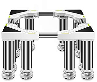 Base per Vassoio per Lavatrice Resistente con 12 Gambe Piedistallo per asciugatrice e Frigorifero Piedistallo Regolabile in Lunghezza/Larghezza 45-65 cm Frigorifero Congelatore Pie