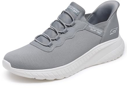 Skechers Herren Hands-Free Slip-In Bobs Squad Chaos Daily Hype Sneaker, Gray Knit, 48.5 EU