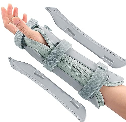 Férula de soporte para antebrazo y muñeca, férula inmovilizadora de antebrazo, férula de muñeca transpirable para túnel carpiano, mejorada con doble férula, ideal para dolor de muñeca, esguinces,