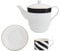 Mikasa Luxe Deco Set di tè per una persona in porcellana, set da tè per una persona con teiera, tazza e piattino, set da tè impilabile, lavabile in lavastoviglie