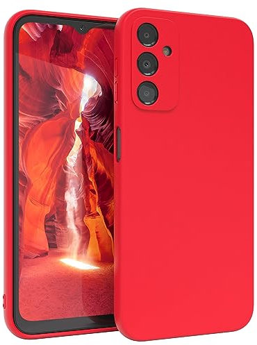 EAZY CASE - Schutzhülle Farbig - kompatibel mit Samsung Galaxy A14 5G Ultra-robust, Flexibles Silikon (Federlicht und Ultra Dünn), Stoßfeste Schlank Kratzfest, Kabelloses Laden in Rot