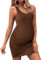 Ekouaer Robes de maternité pour Femmes vêtements de maternité d'été sans Manches pour la Grossesse Brun XXL