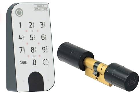 BURG-WÄCHTER Serratura Elettronica secuENTRY per Porte d’Ingresso, Funzionamento con Codice Numerico, App o Chiave con Telecomando, incl. Cilindro, Entry Home 2.0