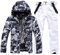 HOUZONIY Herren Skianzug Set Herren Schneeanzug Warmer Winddichter 2-Teiliger Schneeanzug(209+Weiß M)