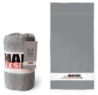 Rungassi Badetuch Duschtuch Handtuch 70x140 Thema: Mann (Hellgrau - Der Mann der Alles kann)