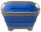 SAMMART 10L Collapsible Dishpan with Draining Plug - Foldable Washing Basin - Portable Dish Washing Tub - Space Saving Kitchen Storage Tray for Camping & RV (1, Grey/Little Boy Blue)