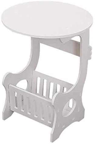 mini bedside table Round Coffee Tea Coffee Table Home Living Storage Bed Bedside Table White Mini Plastic