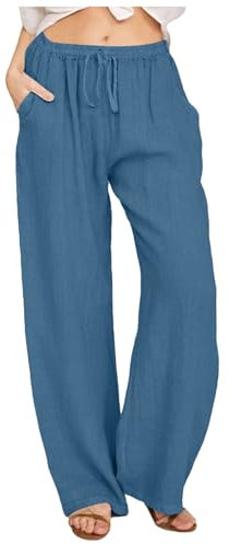 MJISG Hosen Damen Sommer Weite Bein Freizeithose High Waist Dehnbar Elegant Business Sommerhosen Gerade Geschnitt Anzughosen Palazzo Hose mit Gürtel Damen Schuhe Sommer Casual Hose Damen