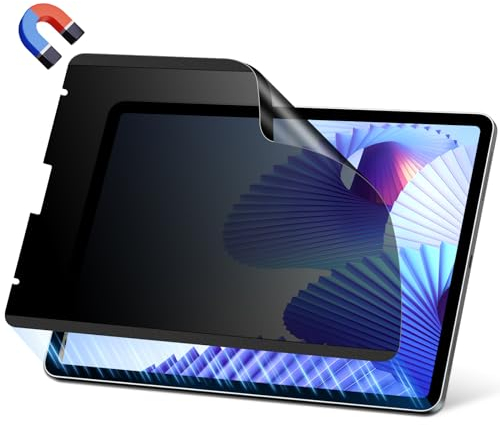 PYS Magnetische Blickschutzfolie für iPad Pro 11 Zoll 2024 M4 Abnehmbare Sichtschutzfolie Anti Glare Blaulicht Schutzfolie