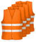 FLEXEO Warnwesten nach EN ISO 20471 - Auto - KFZ - Sicherheitsweste - Warnschutzweste - Warnweste - high Visibility Vest - Erwachsene - Sicherheits Set - EU Norm (4 Stück, Orange)