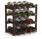 BAKAJI Cantinetta Portavino in Legno Bambù con 16 Scomparti per Vino Champagne, Portabottiglie da Terra, Cantina per Angolo Bar, Salotto, Cucina, Bistrot, Ristorante, 43.5 x 25 x 43 cm (Noce)