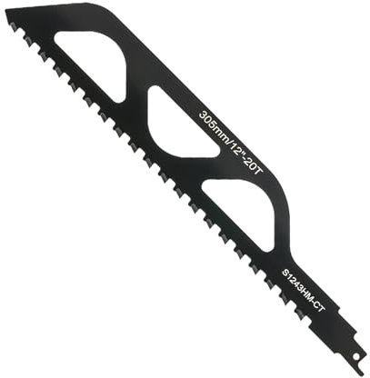 JUXINE Stichsägeblätt,Hartmetall Säbelsägeblatt,Holz Stein Sägeblatt für Ziegel, Beton, Zementplatte,Einhell, Dewalt,Bosch usw.(305mm)