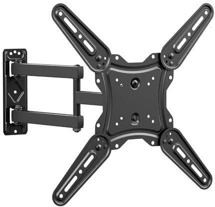 GRIFEMA GB1010 Supporto TV Parete per 26-65, Staffa TV con Braccio Girevole ed Estendibile, Fino a 35kg, VESA Max 400x400mm, Universale Porta TV da Parete, Nero