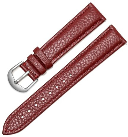 LQXHZ Echtes Leder-Uhrenarmband For Damen, Schnellverschluss-Uhrenarmband, 12 Mm, 14 Mm, 16 Mm, 18 Mm, 20 Mm, Modisches Armband For Armbanduhren(WINE RED SL,20mm)