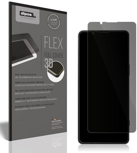 dipos Flex Privacy Blickschutz-Folie matt passend für Sony Xperia 1 VI Schutzfolie mit 100% Displayabdeckung, Fingerprint-Kompatibel, Case-Friendly, Sichtschutz Filter 2way