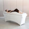 Untitled Wave Matratze (Curved Topper) mit Memory Foam 190x70 für Kosmetikliege, Massageliege, mit Bezug aus Velours | für Wimpernverlängerungen, PMU - Weiß