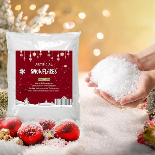 YORFULL Kunstschnee, 250 g (7 oz) Weihnachtsdekoration Kunstschnee, Weißes Dekoschnee zum Aufsprühen auf Weihnachtsbäume, Künstlicher Schnee für Weihnachtsfeiern und Winterdekorationen