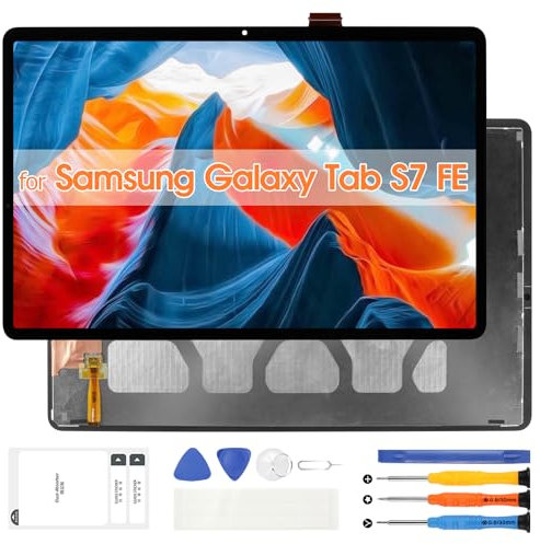 Atwist LCD-Display für Samsung Galaxy Tab S7 Fe T730 - für Galaxy Tab S7 Fe LCD Digitizer Touchscreen SM-T730 SM-T733 SM-T735 LCD Display Glas Full Montage Reparatur Kit