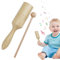 XUQEAYWD Schlaginstrument für Kinder, lateinischer Crow Sounder - Percussion-Instrument aus Guiro Musical Crow Sounder,Lateinisches Einzellautsprecher-Musikspielzeug mit Stock, Lernspielzeug für