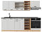 Vicco Küchenzeile R-Line, Weiß Landhaus/Goldkraft Eiche, 240 cm, AP Anthrazit