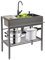 Edelstahlspüle Freistehende Küche Spühle Waschbecken Kitchen Sink Spühlbecken Küchenspüle Außenküche Einbauspüle Modernes Design Ceramikventil Abflusssystem