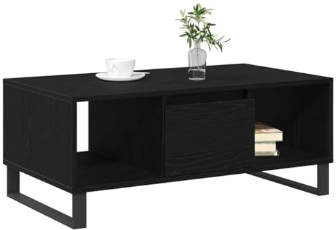 vidaXL Couchtisch Schwarz Eichen-Optik 90 x 50 x 36,5 cm Holzwerkstoff