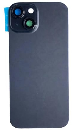 DHLK® Rückseite Glas Akkudeckel Ersatz kompatibel mit iPhone 15 - Rückglas KEIN Logo - Titan Schwarz