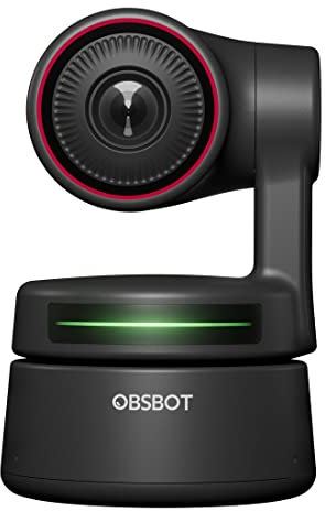 OBSBOT Tiny PTZ 4K Webcam, AI-Powered Framing & Autofocus, 4K Webcam with Dual Omni-Directional Microphones, Auto Tracking with 2 Axis Gimbal, HDR, 60 FPS, Low-Light Correction, Streaming (Renewed)