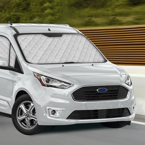 Sonnenschutz Ersatz für Ford Connect 2022-2026, 3-teiliges Set Thermomatte | Auto Frontscheibe Abdeckung, Rundumschutz, Aluminiumfolie Faltbar Sonnenblende, Reflektiert Hitze, UV Schutz
