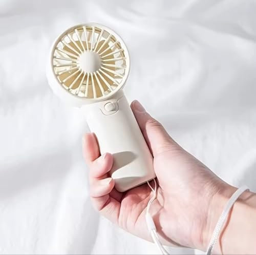 Générique Ventilateur Portable USB, 12,5 cm, Design Compact, Blanc et Rose